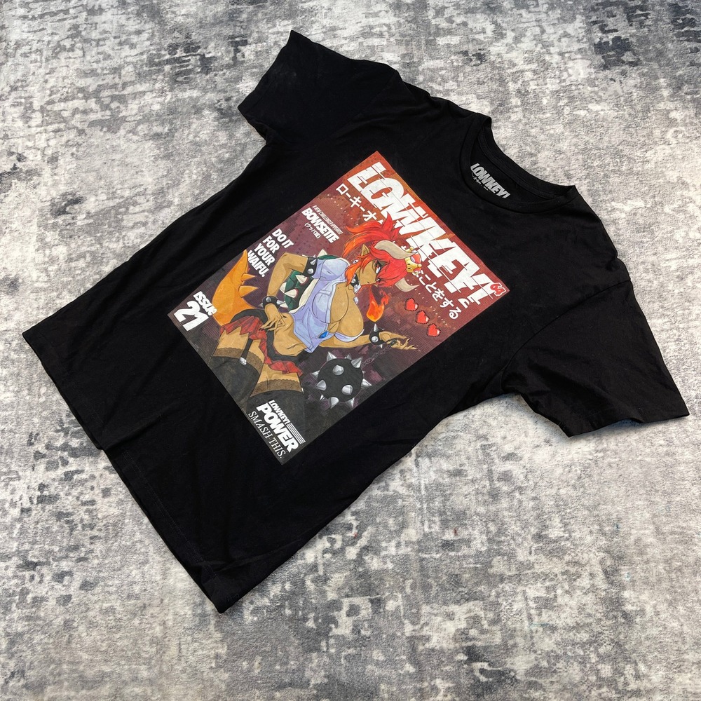 LowKey Satire Graphic T-Shirt Men Large Black 100% Cotton Streetwear Ironic Chic
